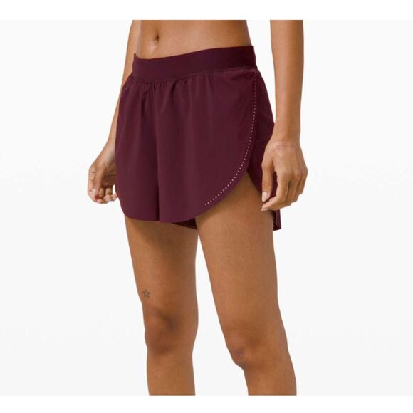 Women Lululemon Find Your Pace Short 3" *Lined High Rise in Cassis Size 12 - Picture 1 of 10